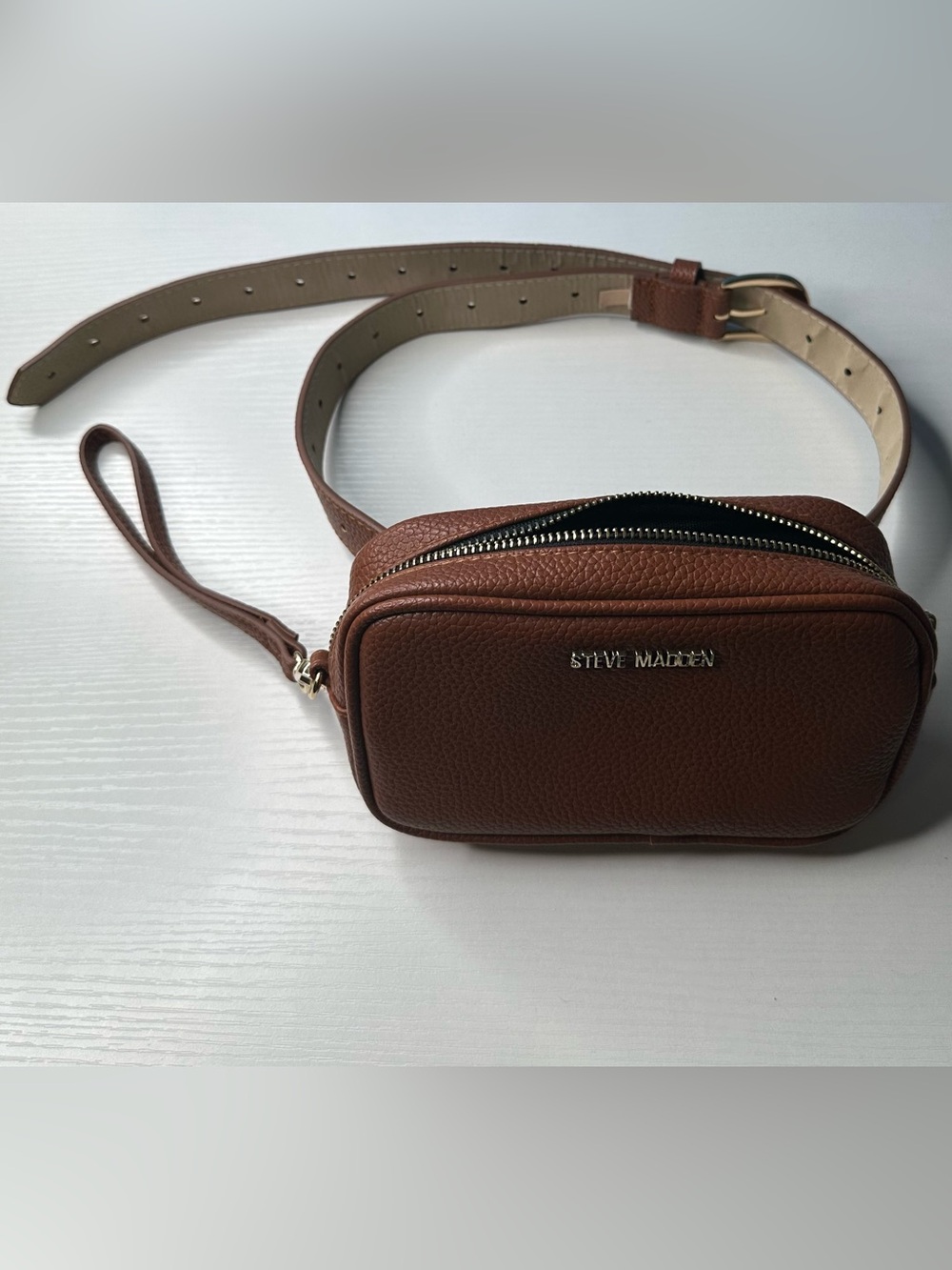 Steve Madden Chestnut Pebbled Leather Fanny Pack